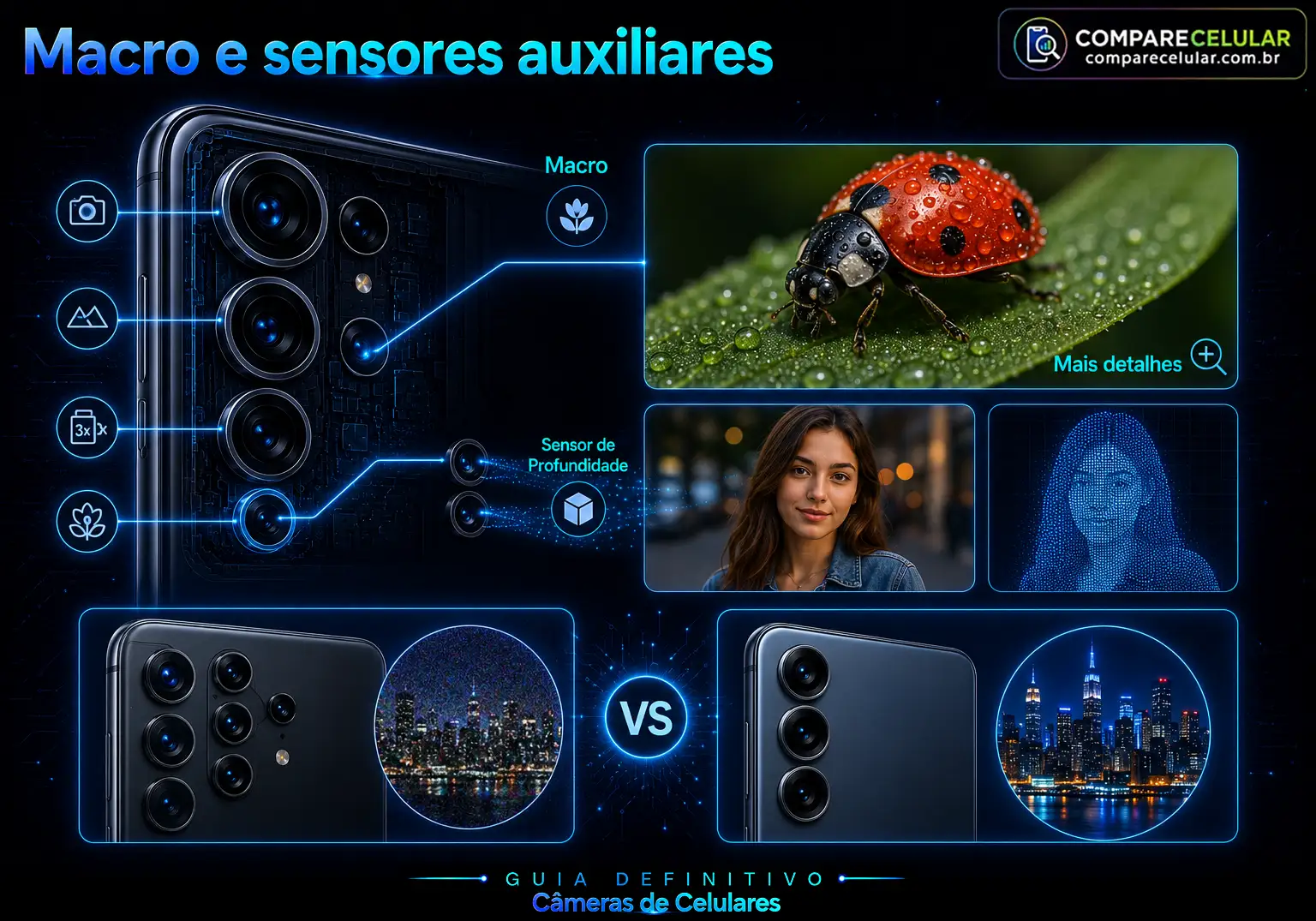 Macro e sensores auxiliares